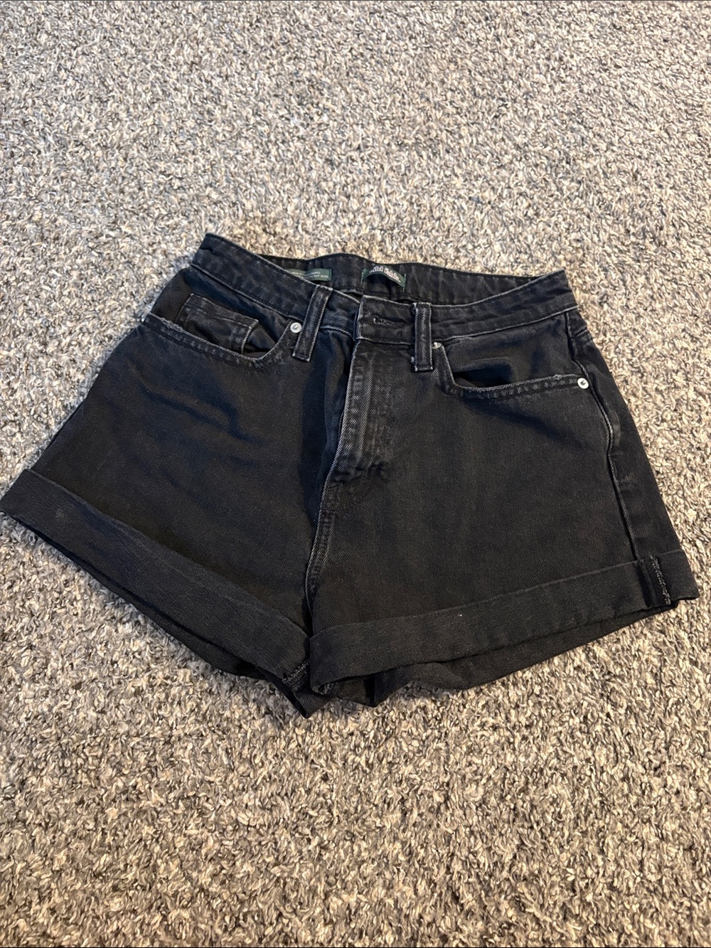 Classic Black Denim High-Rise Women’s Shorts